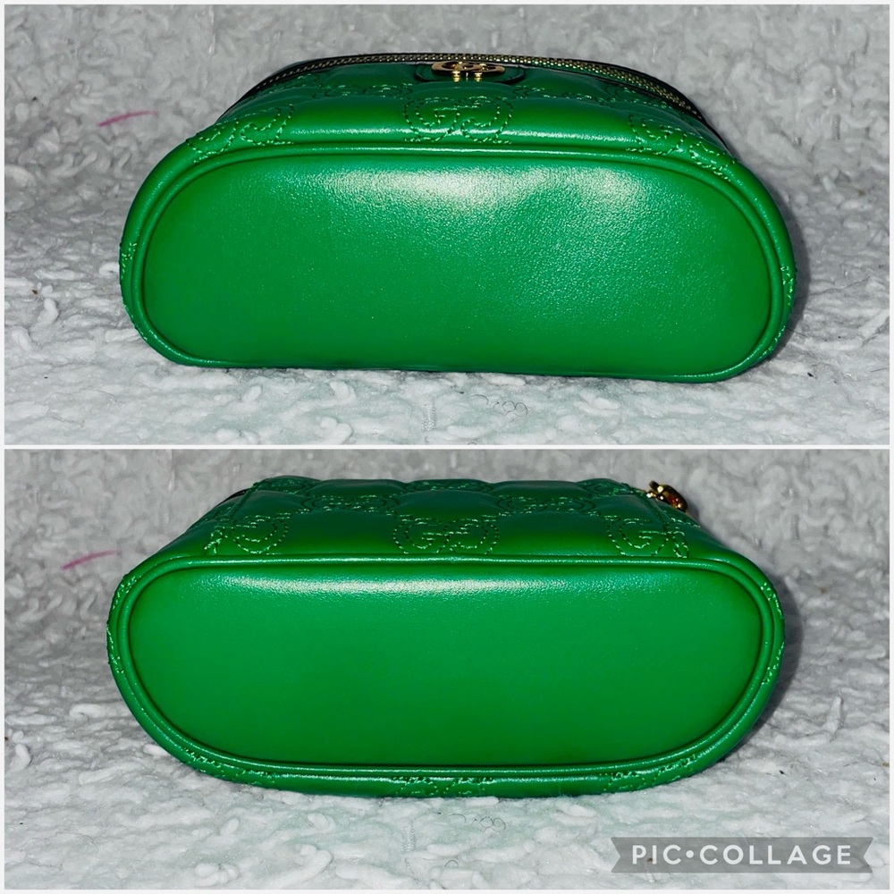 Gucci GG Embossed Matelasse Quilted Leather Vanity Mini Bag in Green 723770 - Picture 11 of 17